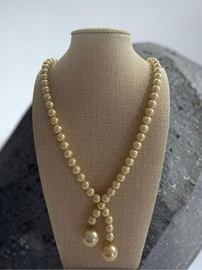 Classic Cream Pearl Y-Drop Necklace